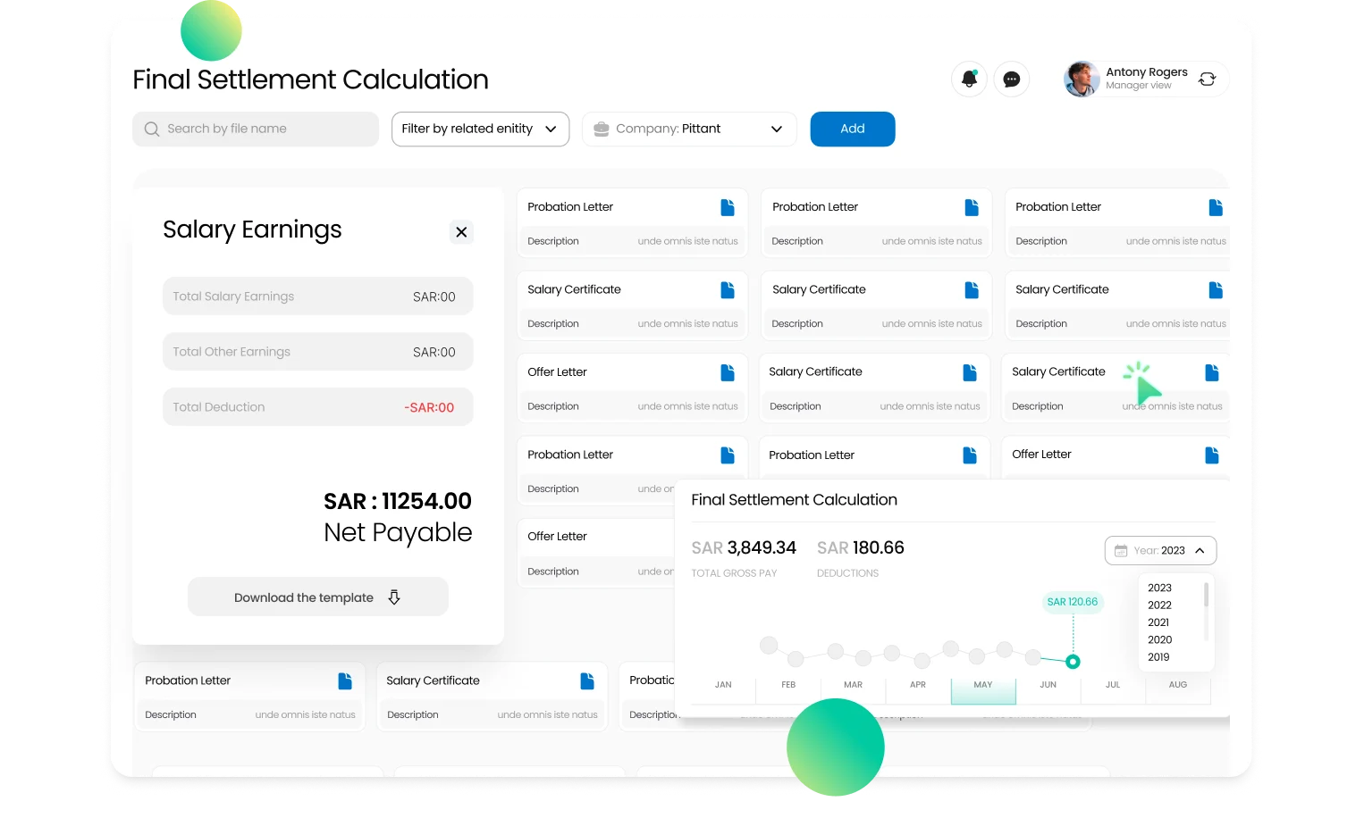 Calculation of Terminated Employee Dues